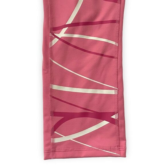 Under Armor UA HeatGear Reflect Hi-Rise Fitted Capris Pink White Graphic - Picture 7 of 14